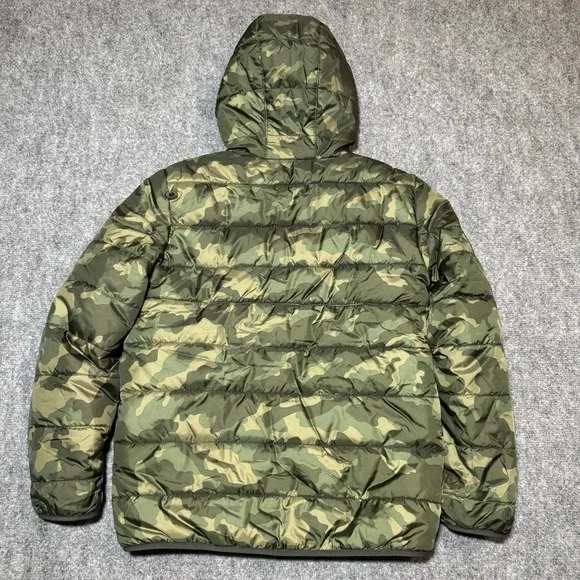 Under Armour Storm Jacket Youth L Green Camo Hooded Puffer Full Zip Reversible - Picture 11 of 12